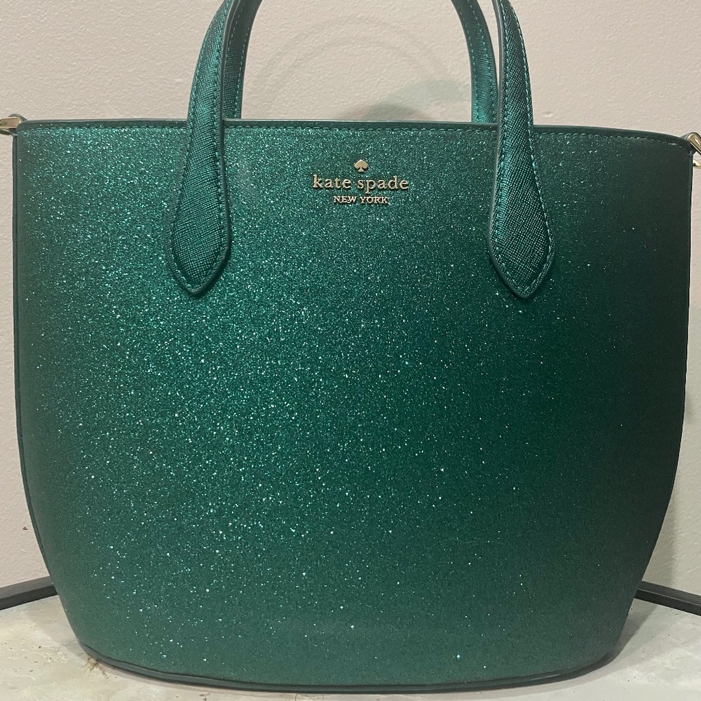 Discontinued Emerald green glimmer satchel kate spade